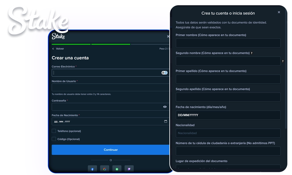 Registro en Stake Argentina